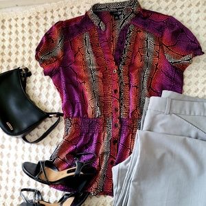 East 5th short sleeve button down top